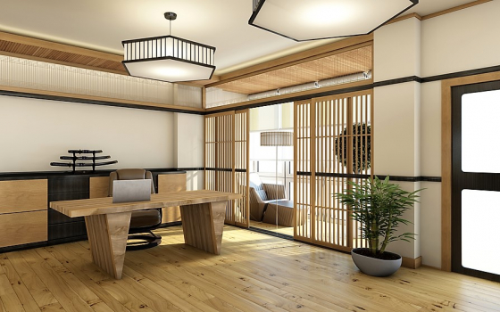japan home office in wood